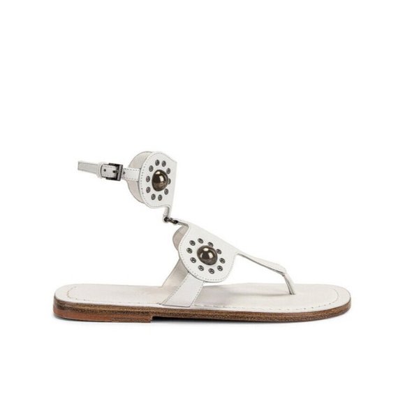 ALAIA Stud Sandals Blanc Craie Leather White - Picture 2 of 13